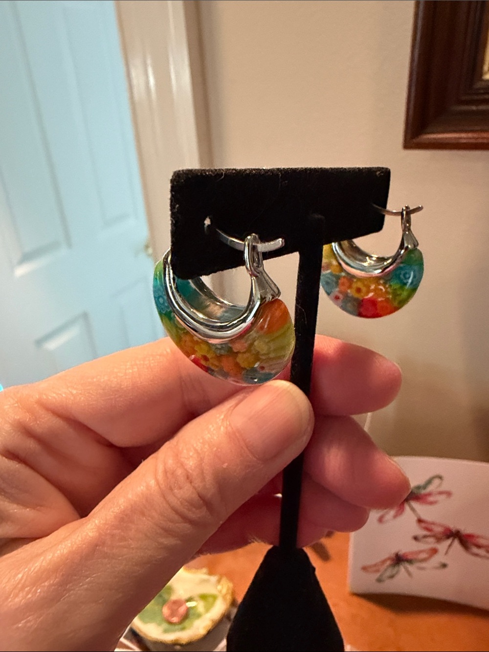 Millefiori earrings - Picture 4 of 8